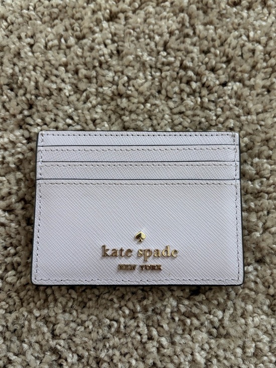 kate spade Accessories - Kate Spade- Light Lilac Saffiano Leather Card Case with Gold Logo